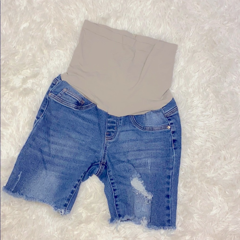 Blue Savvy Maternity Jean Shorts